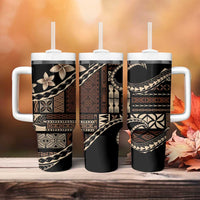 Samoa Siapo Mamanu Tumbler With Handle Waves Motifs