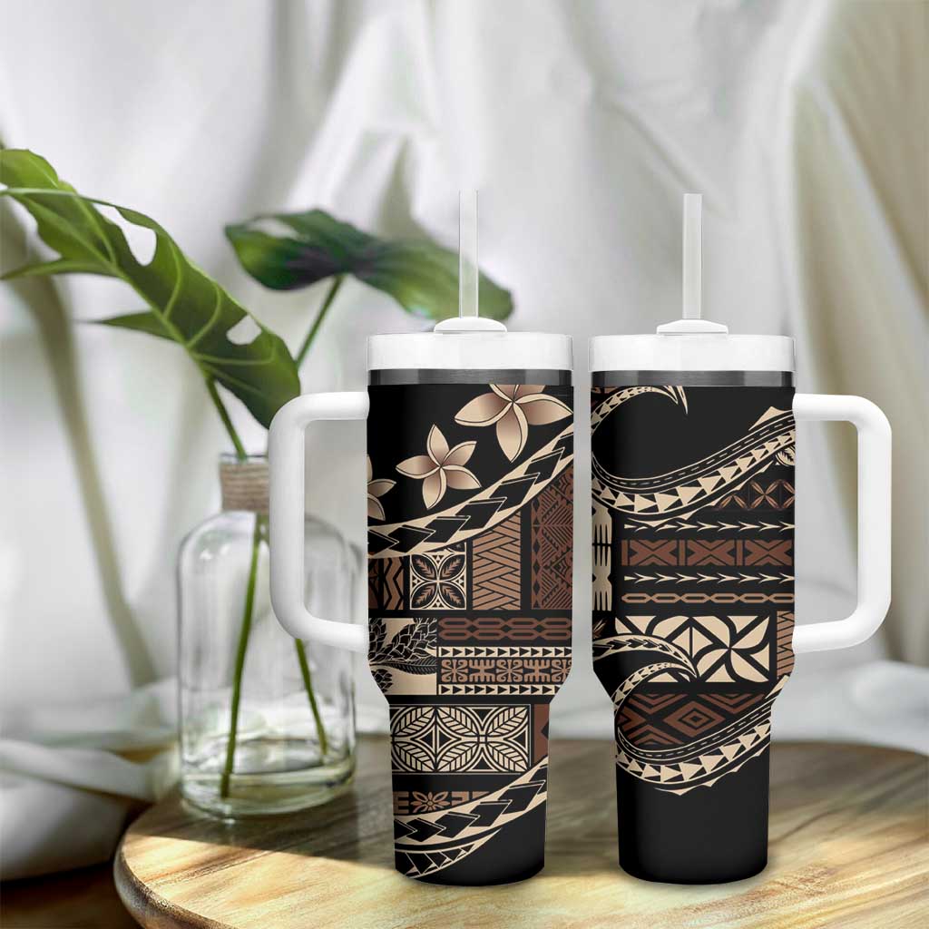 Samoa Siapo Mamanu Tumbler With Handle Waves Motifs