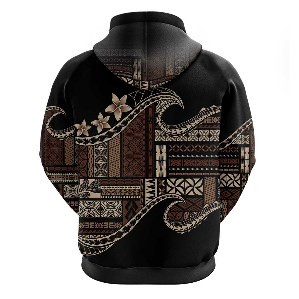 Samoa Siapo Mamanu Zip Hoodie Waves Motifs