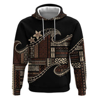 Samoa Siapo Mamanu Zip Hoodie Waves Motifs