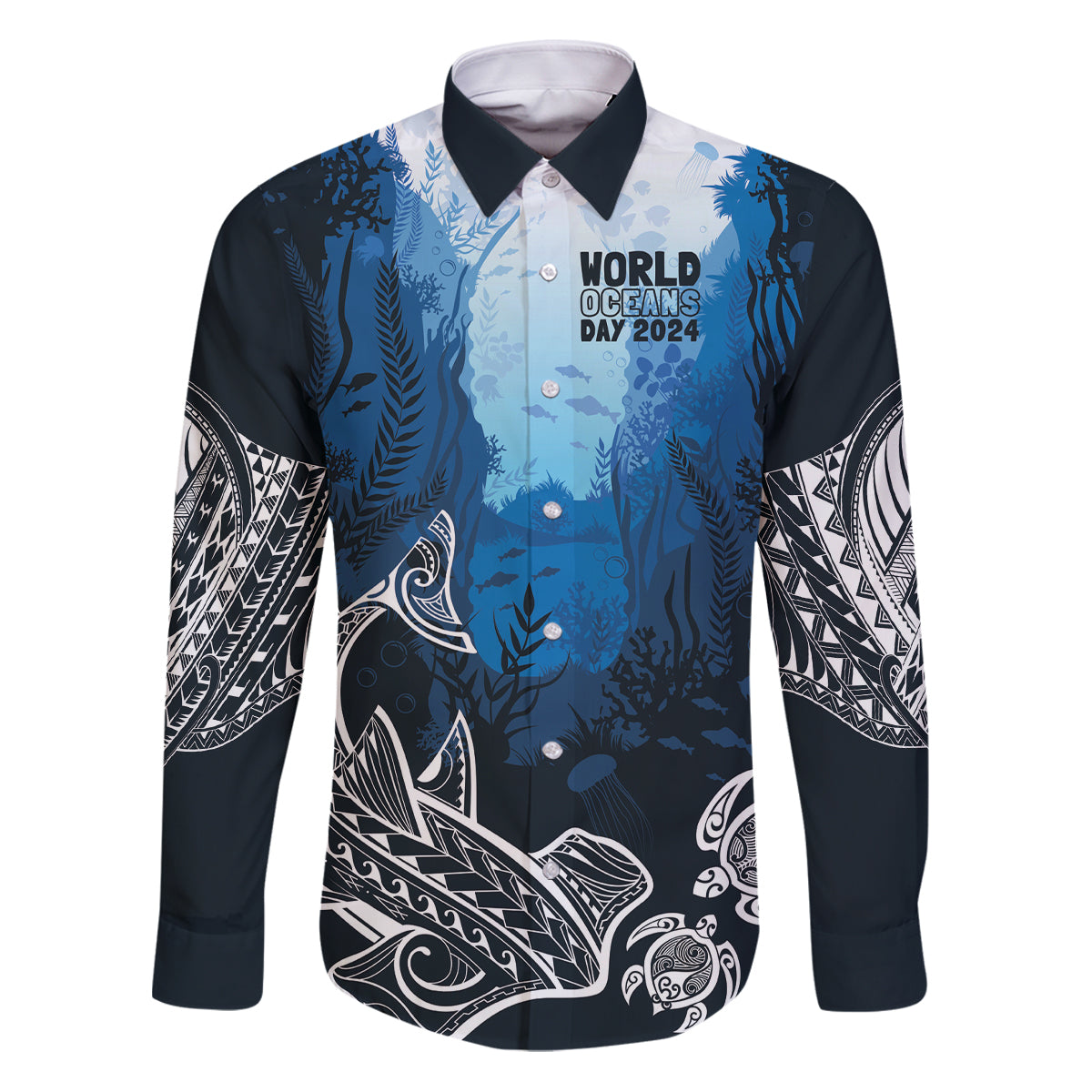 World Ocean Day Pasifika Family Matching Puletasi and Hawaiian Shirt Awaken New Depths