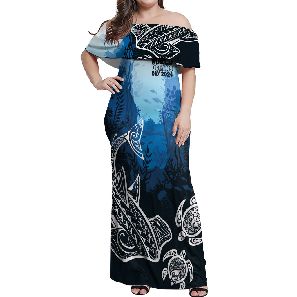 World Ocean Day Pasifika Off Shoulder Maxi Dress Awaken New Depths