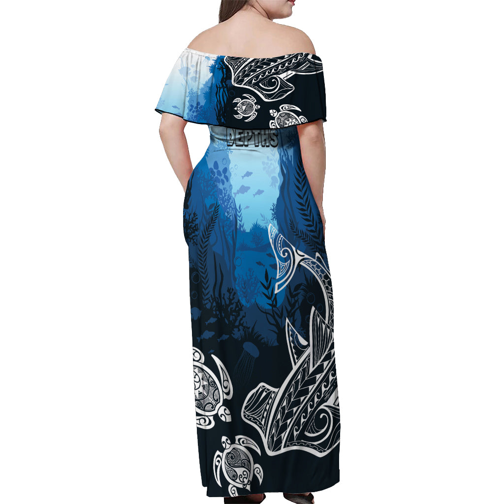 World Ocean Day Pasifika Off Shoulder Maxi Dress Awaken New Depths