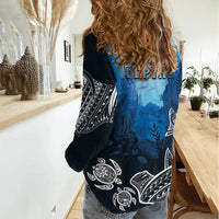 World Ocean Day Pasifika Women Casual Shirt Awaken New Depths