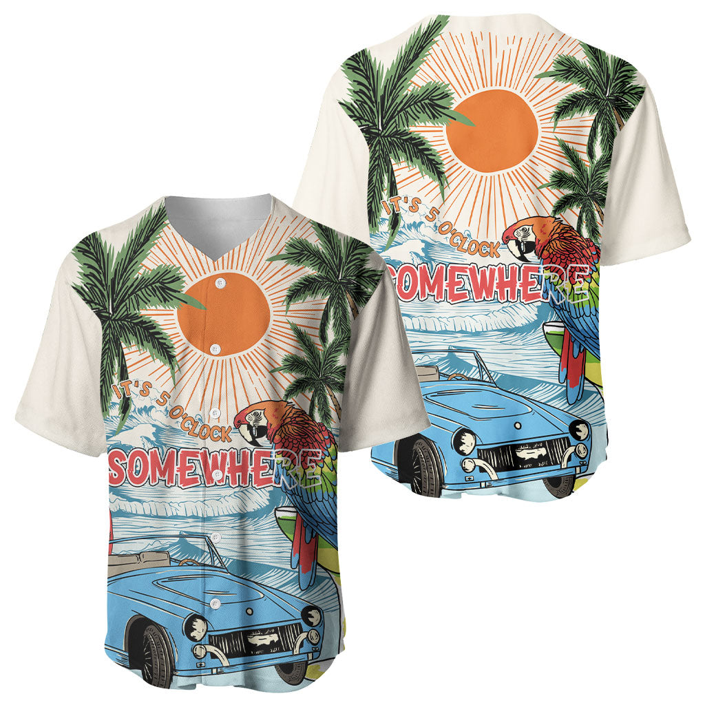 Summer Holiday It's 5 o'clock Somewhere Vintage Hawaii Baseball Jersey LT7 - Polynesian Pride