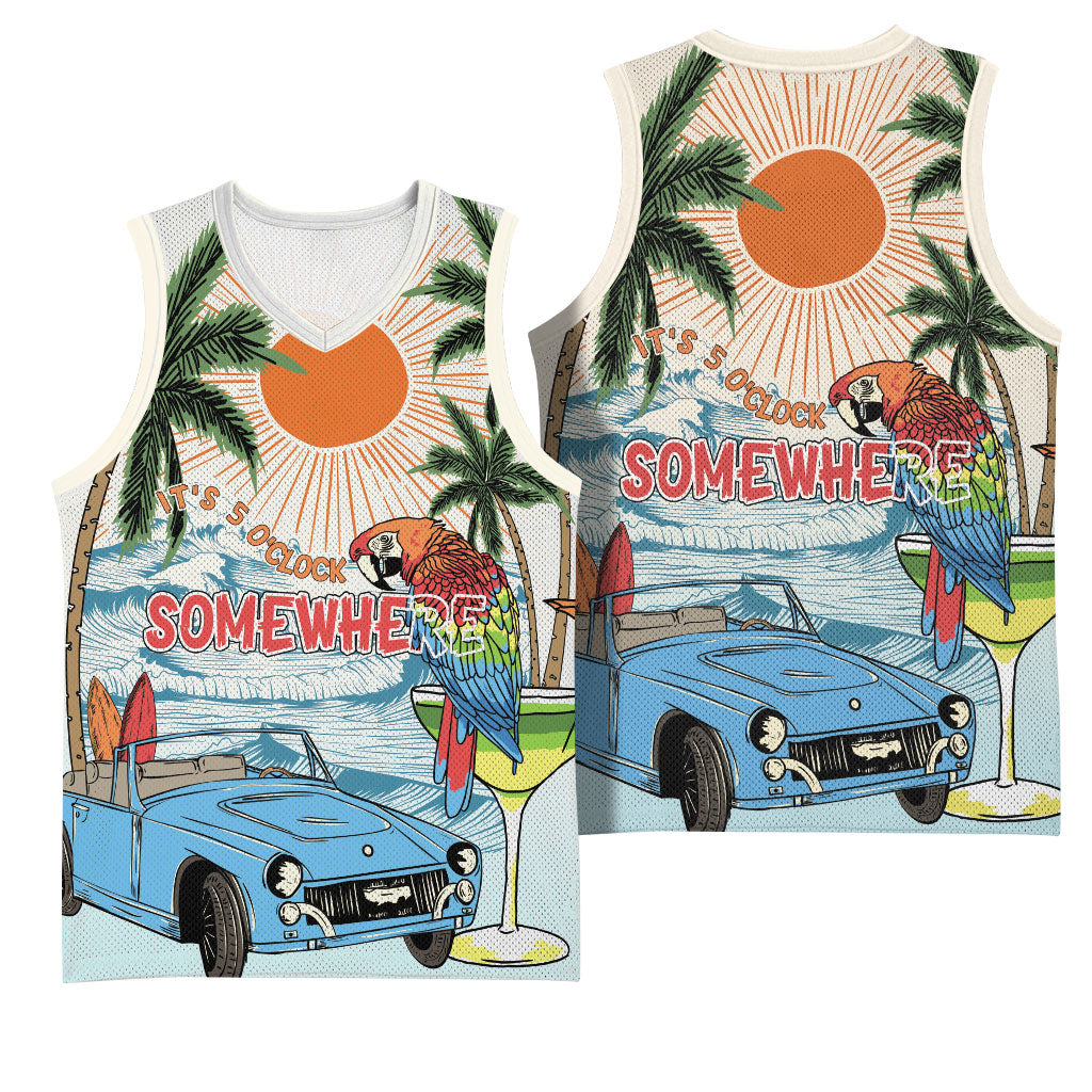 Summer Holiday It's 5 o'clock Somewhere Vintage Hawaii Basketball Jersey LT7 - Polynesian Pride