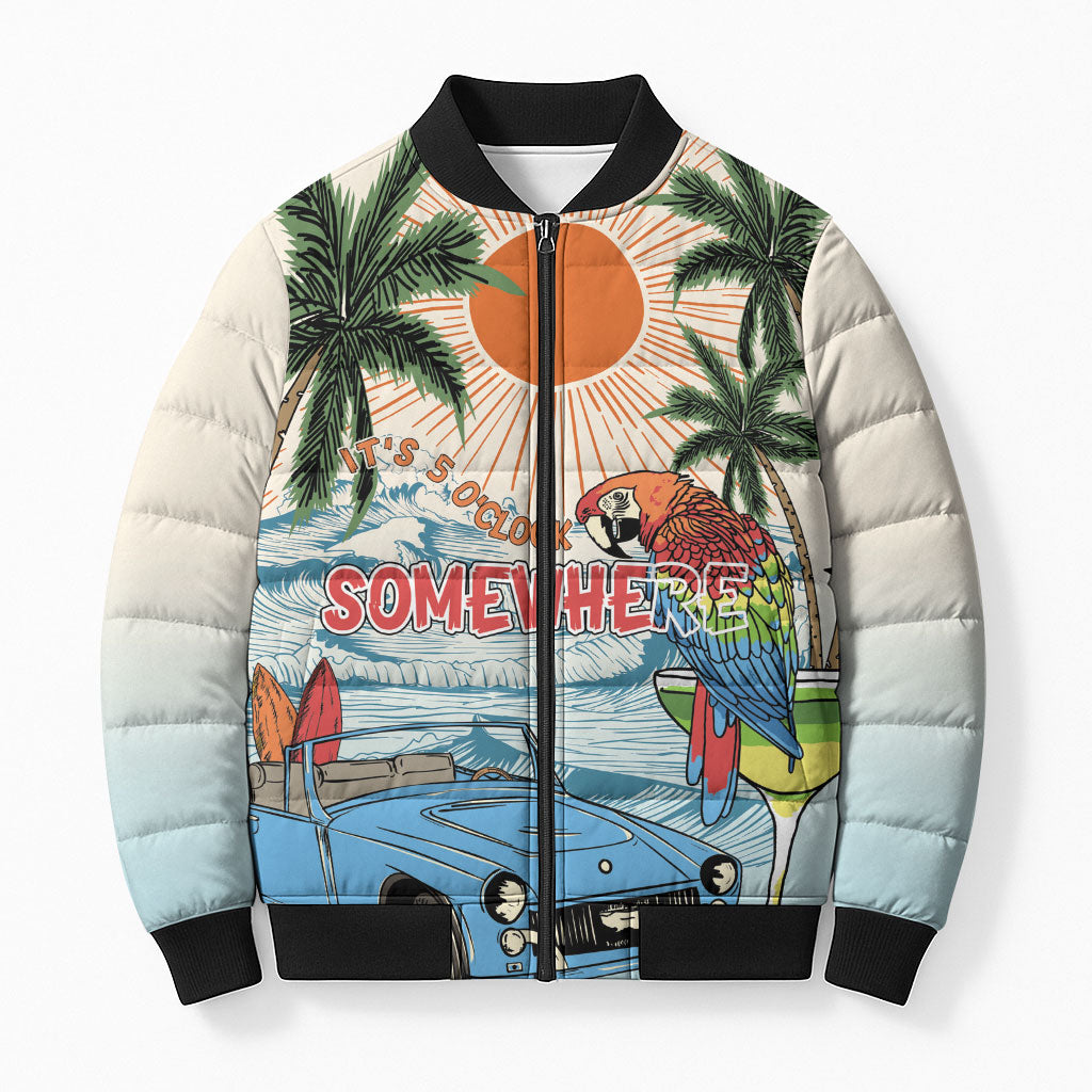 Summer Holiday It's 5 o'clock Somewhere Vintage Hawaii Bomber Puffer Jacket LT7 Unisex Colorful - Polynesian Pride