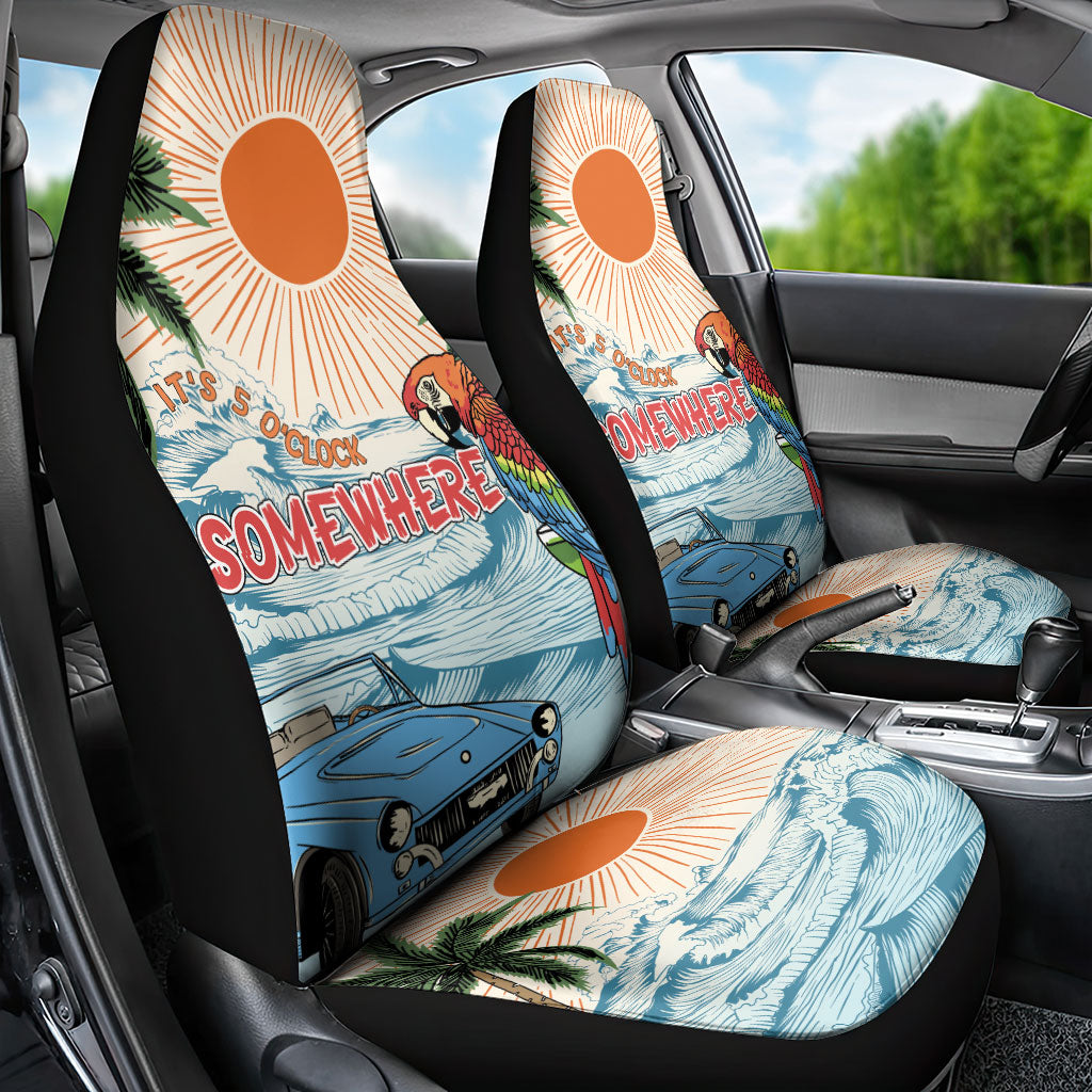Summer Holiday It's 5 o'clock Somewhere Vintage Hawaii Car Seat Cover LT7 - Polynesian Pride