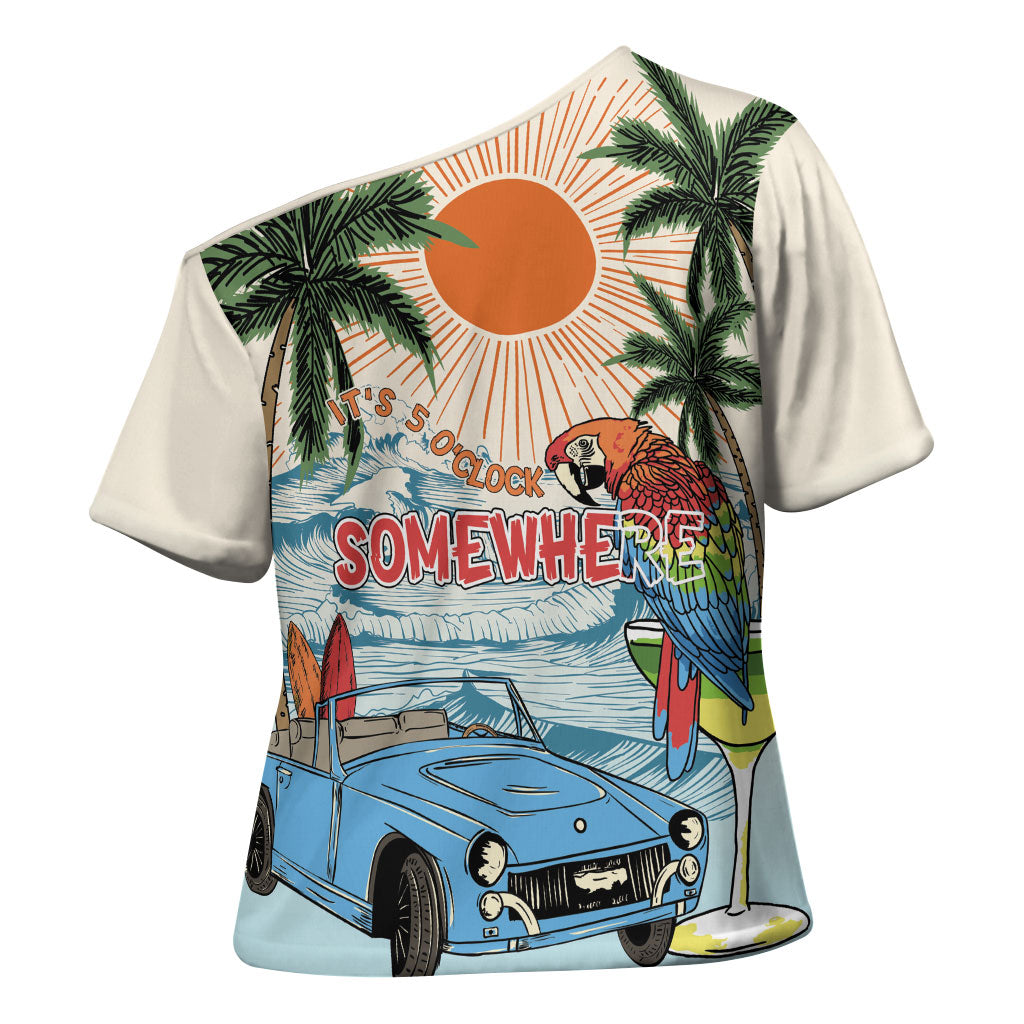 Summer Holiday It's 5 o'clock Somewhere Vintage Hawaii Cross Shoulder Shirt LT7 - Polynesian Pride