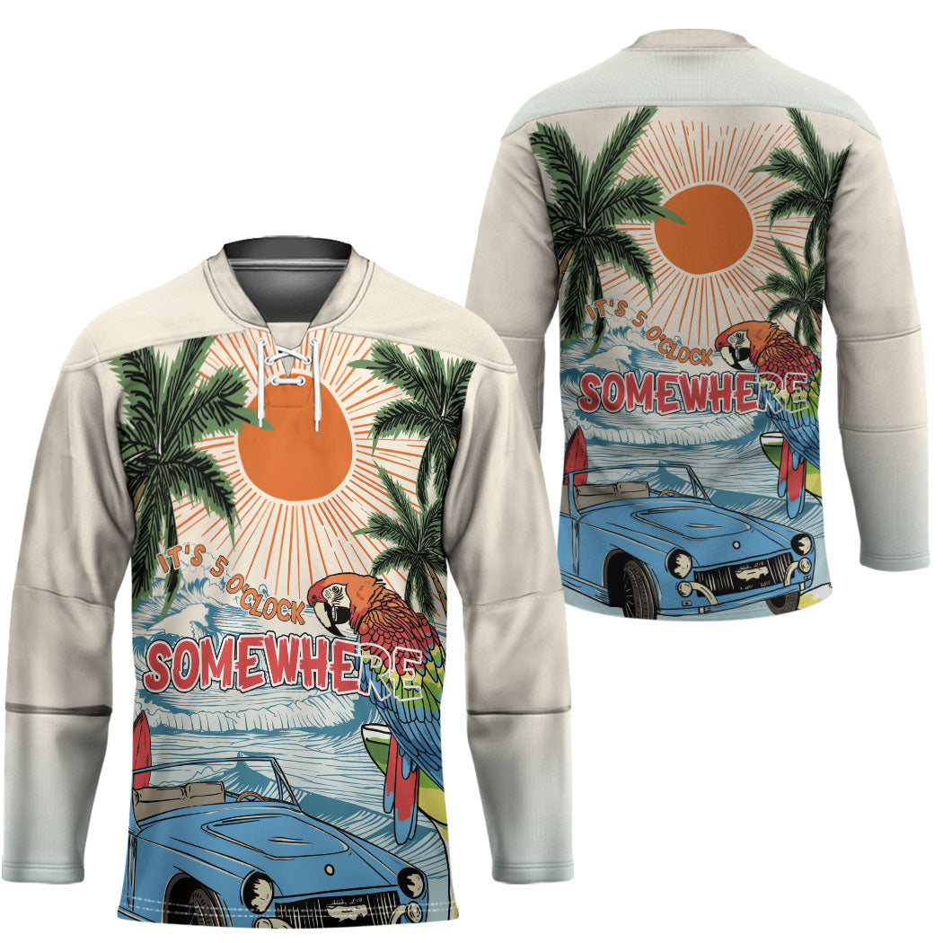 Summer Holiday It's 5 o'clock Somewhere Vintage Hawaii Hockey Jersey LT7 - Polynesian Pride