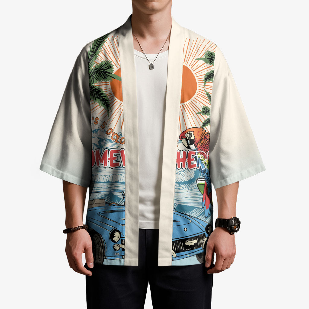 Summer Holiday It's 5 o'clock Somewhere Vintage Hawaii Kimono LT7 - Polynesian Pride