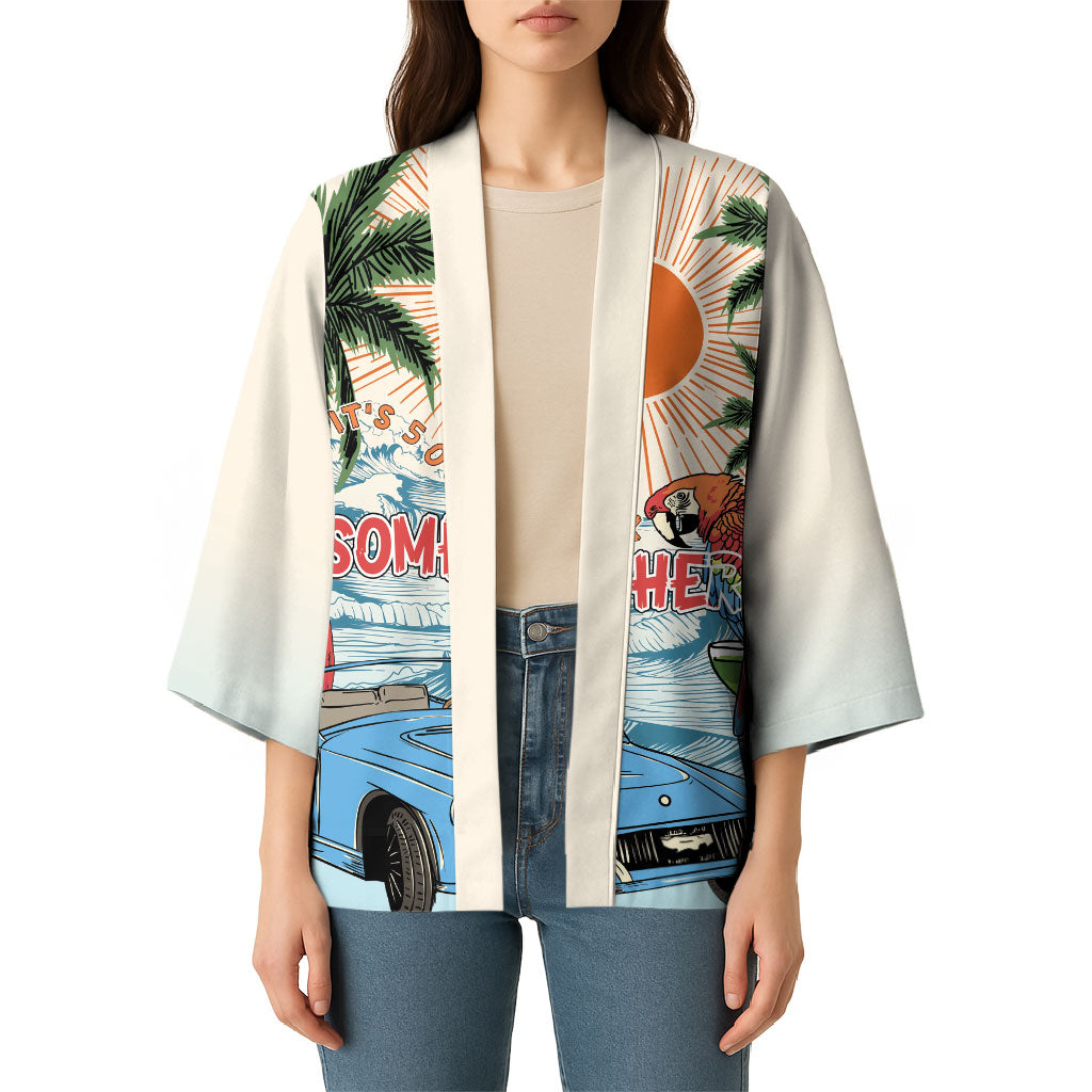 Summer Holiday It's 5 o'clock Somewhere Vintage Hawaii Kimono LT7 - Polynesian Pride