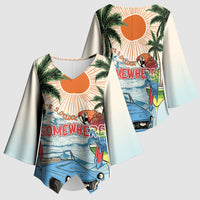 Summer Holiday It's 5 o'clock Somewhere Vintage Hawaii Kimono Sleeve Blouse LT7 - Polynesian Pride
