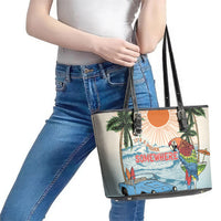 Summer Holiday It's 5 o'clock Somewhere Vintage Hawaii Leather Tote Bag LT7 - Polynesian Pride