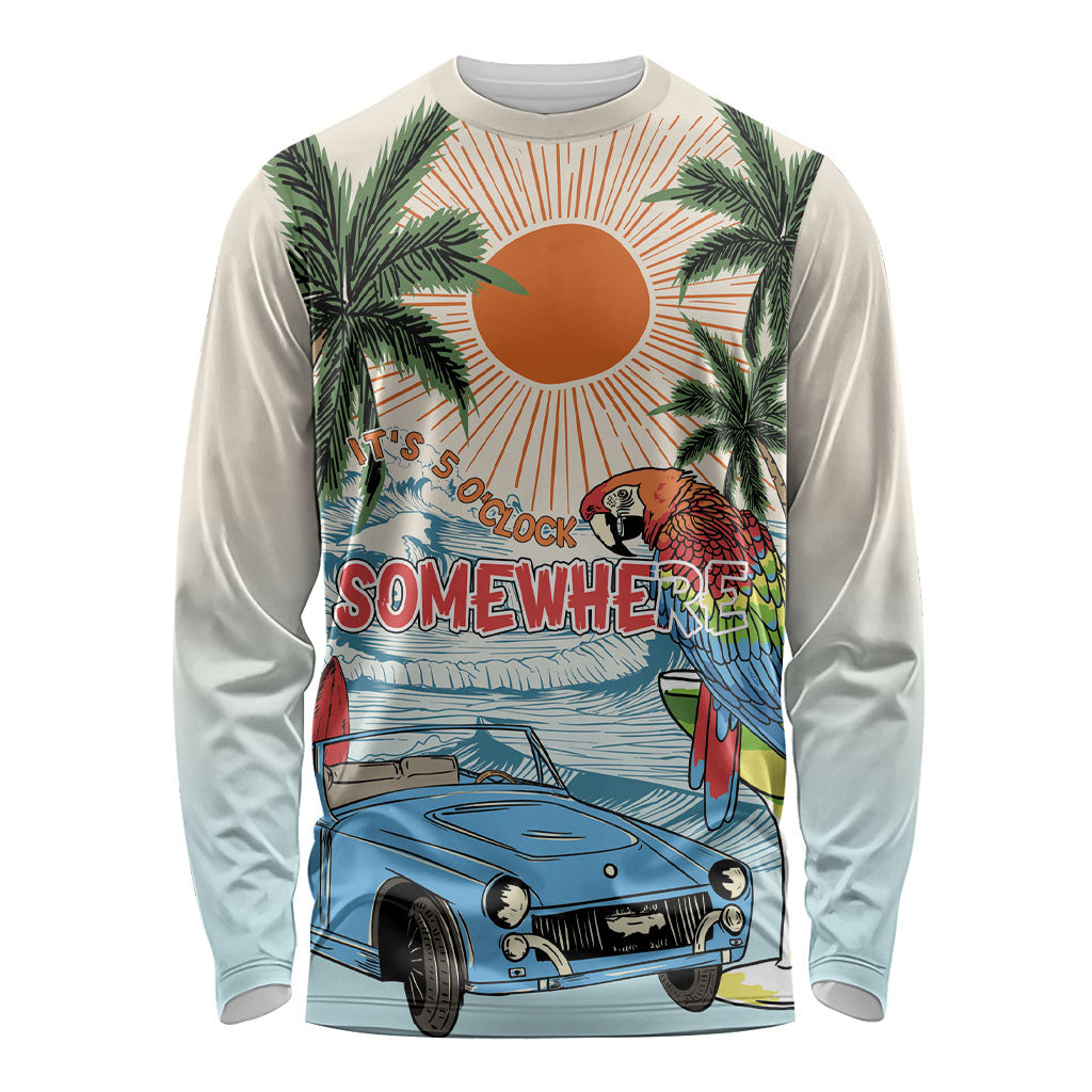 Summer Holiday It's 5 o'clock Somewhere Vintage Hawaii Long Sleeve Shirt LT7 Unisex Colorful - Polynesian Pride