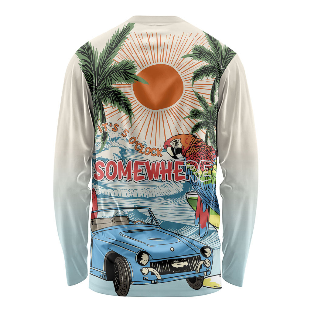 Summer Holiday It's 5 o'clock Somewhere Vintage Hawaii Long Sleeve Shirt LT7 - Polynesian Pride