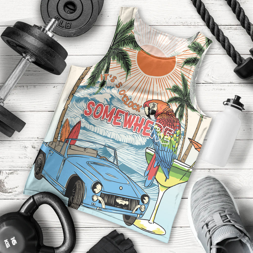 Summer Holiday It's 5 o'clock Somewhere Vintage Hawaii Men Tank Top LT7 - Polynesian Pride