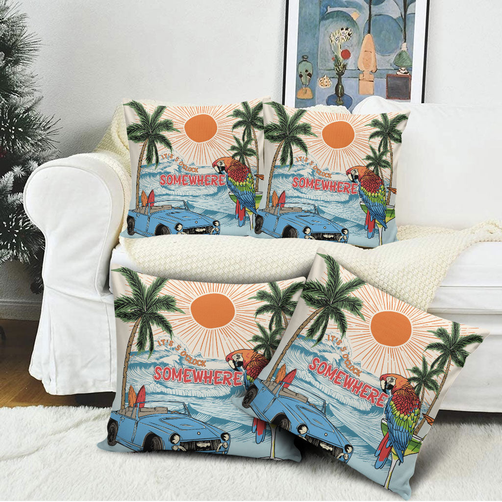 Summer Holiday It's 5 o'clock Somewhere Vintage Hawaii Pillow Cover LT7 - Polynesian Pride