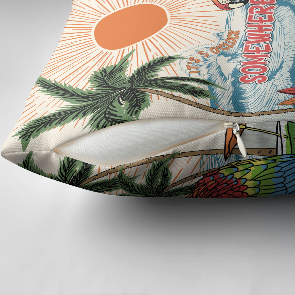 Summer Holiday It's 5 o'clock Somewhere Vintage Hawaii Pillow Cover LT7 - Polynesian Pride