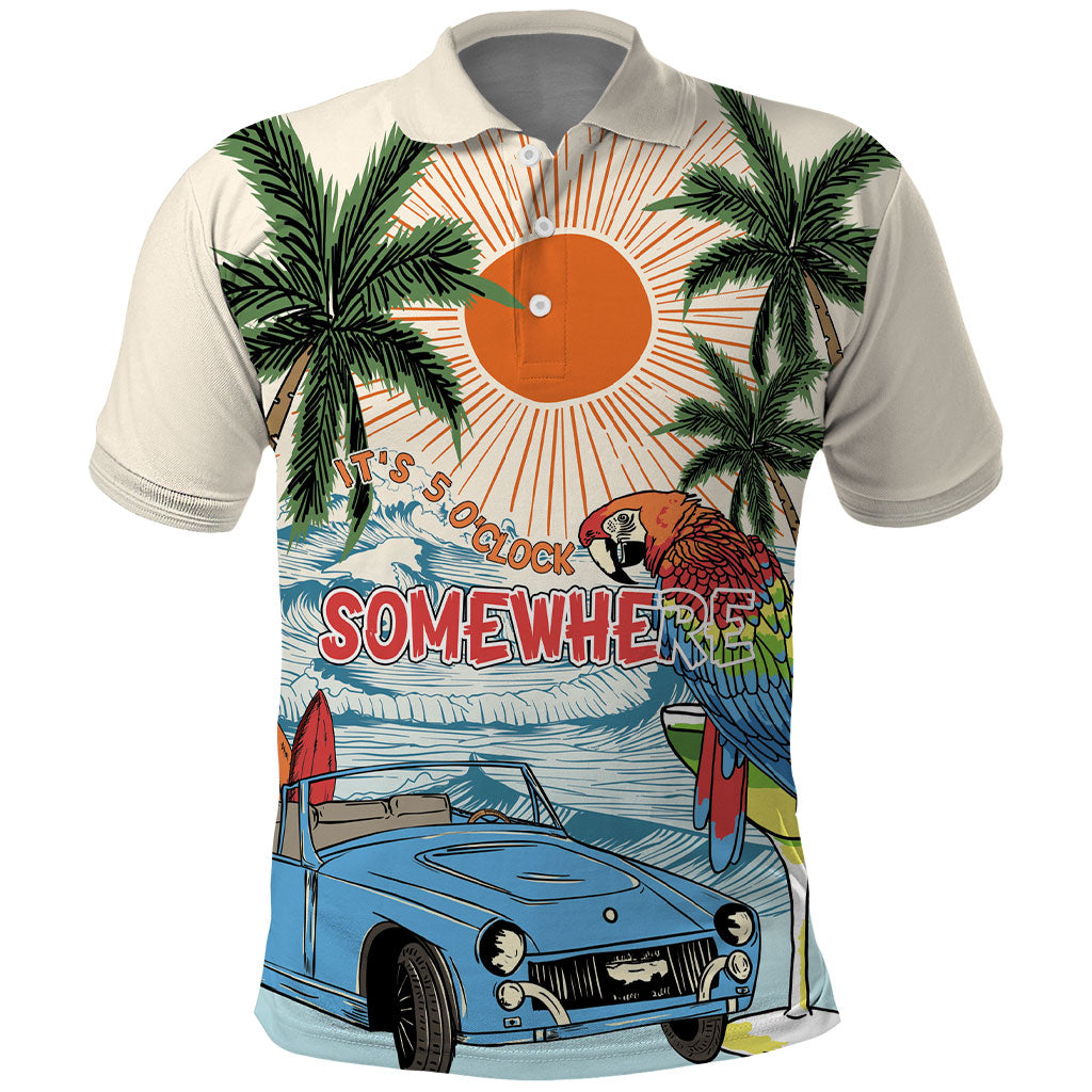 Summer Holiday It's 5 o'clock Somewhere Vintage Hawaii Polo Shirt LT7 Colorful - Polynesian Pride