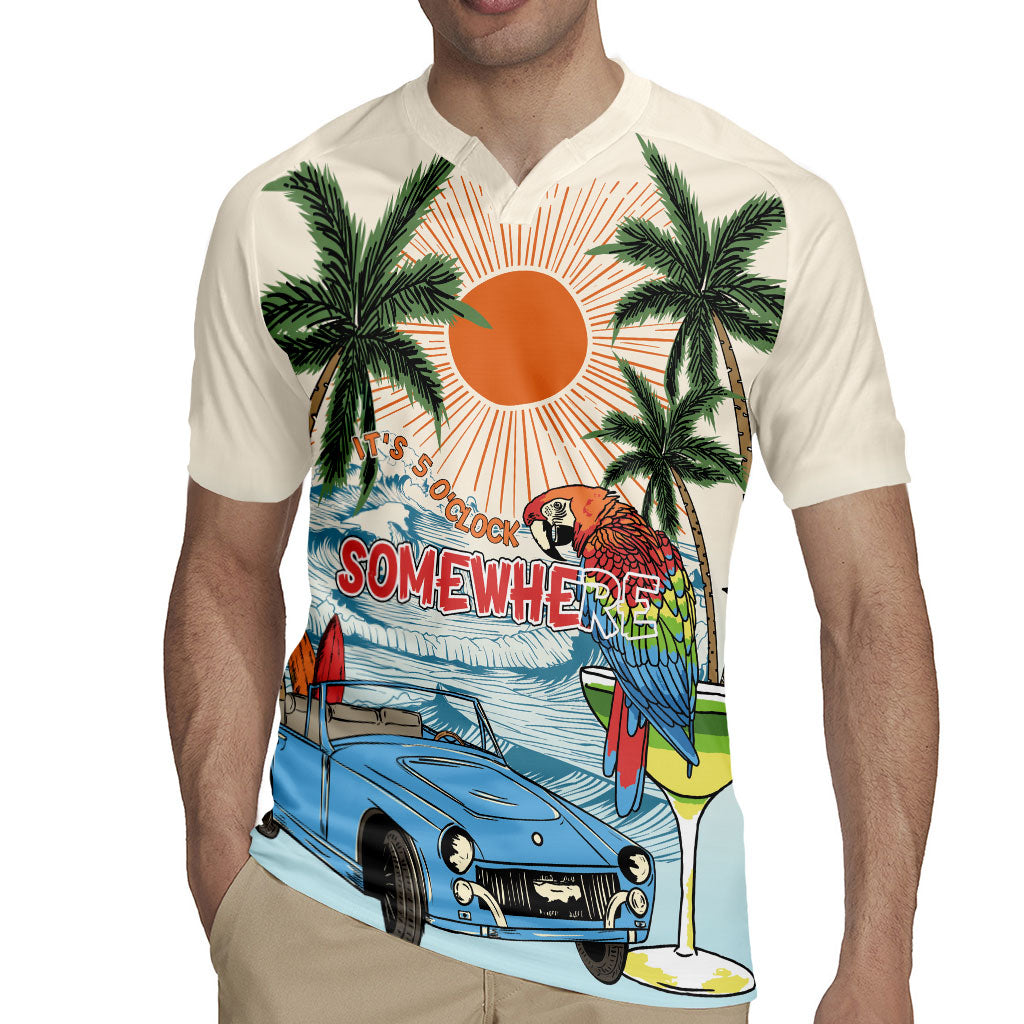 Summer Holiday It's 5 o'clock Somewhere Vintage Hawaii Rugby Jersey LT7 - Polynesian Pride
