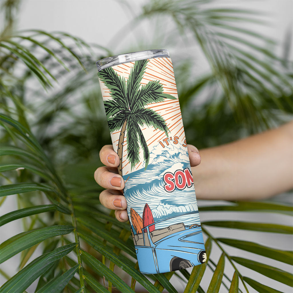 Summer Holiday It's 5 o'clock Somewhere Vintage Hawaii Skinny Tumbler LT7 - Polynesian Pride