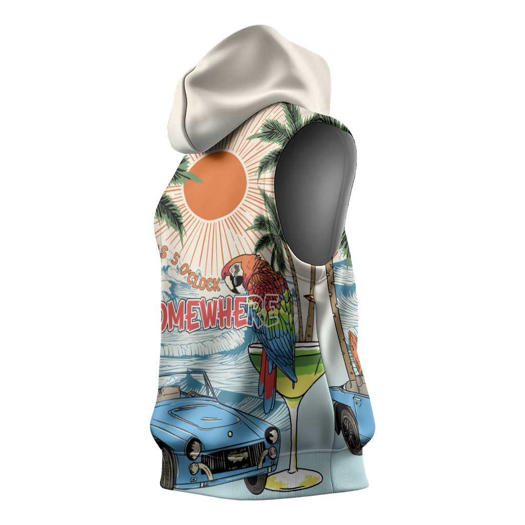 Summer Holiday It's 5 o'clock Somewhere Vintage Hawaii Sleeveless Hoodie LT7 - Polynesian Pride