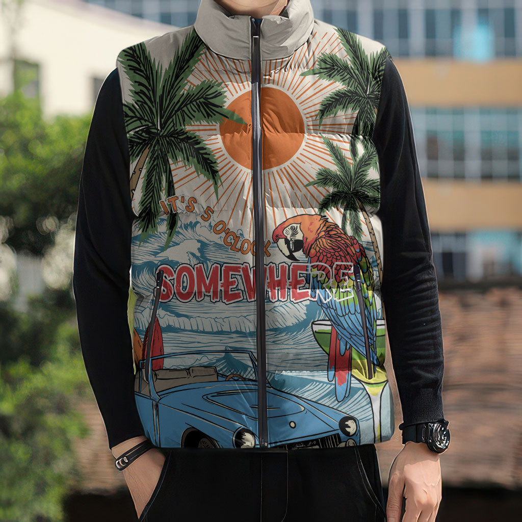 Summer Holiday It's 5 o'clock Somewhere Vintage Hawaii Sleeveless Puffer Jacket LT7 - Polynesian Pride