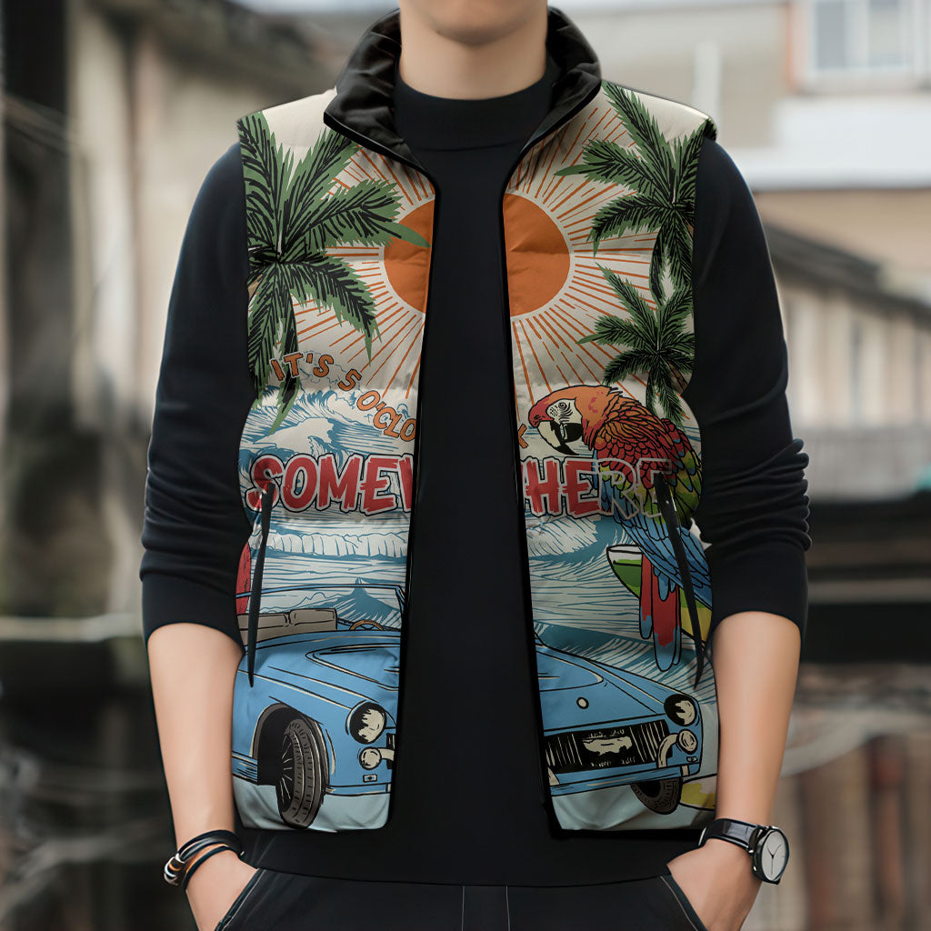 Summer Holiday It's 5 o'clock Somewhere Vintage Hawaii Sleeveless Puffer Jacket LT7 - Polynesian Pride