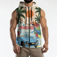 Summer Holiday It's 5 o'clock Somewhere Vintage Hawaii Sleeveless Zip Hoodie LT7 - Polynesian Pride