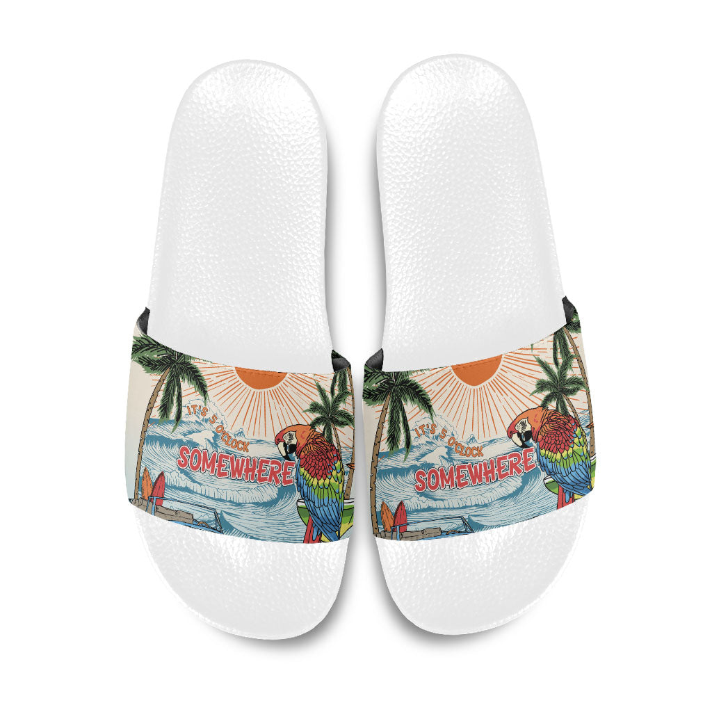 Summer Holiday It's 5 o'clock Somewhere Vintage Hawaii Slide Sandals LT7 Colorful - Polynesian Pride