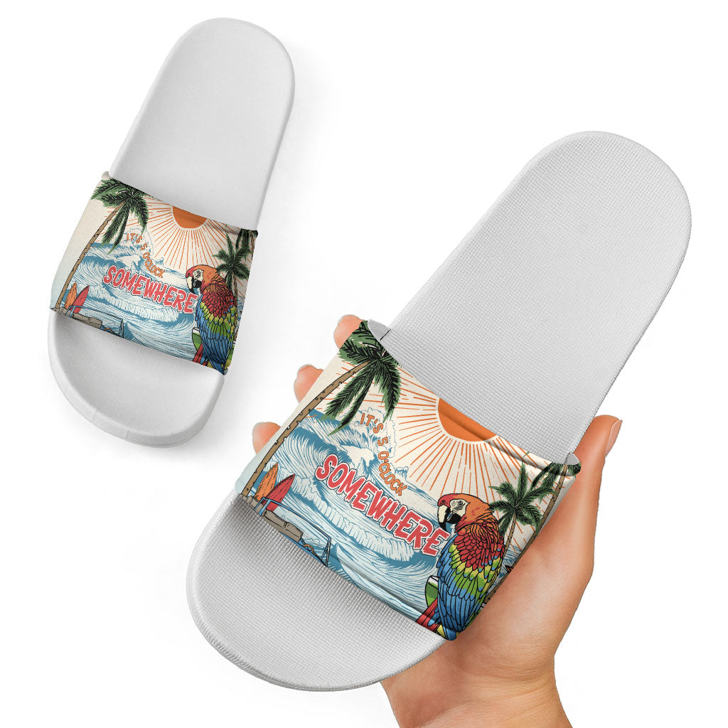 Summer Holiday It's 5 o'clock Somewhere Vintage Hawaii Slide Sandals LT7 - Polynesian Pride