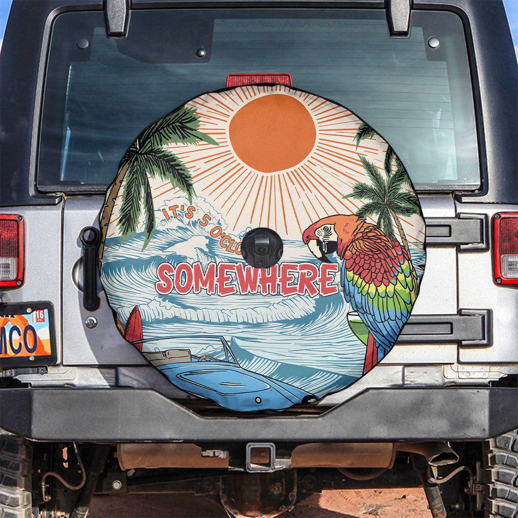 Summer Holiday It's 5 o'clock Somewhere Vintage Hawaii Spare Tire Cover LT7 Colorful - Polynesian Pride