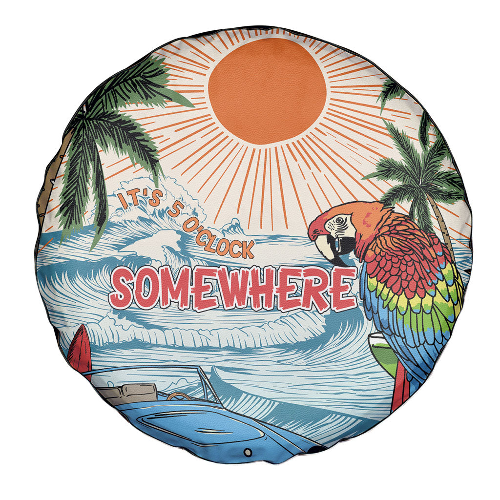 Summer Holiday It's 5 o'clock Somewhere Vintage Hawaii Spare Tire Cover LT7 - Polynesian Pride