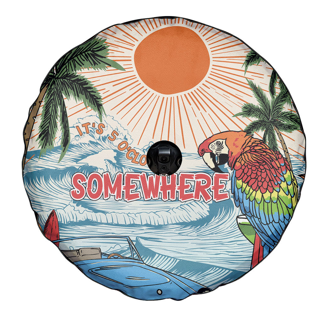 Summer Holiday It's 5 o'clock Somewhere Vintage Hawaii Spare Tire Cover LT7 - Polynesian Pride