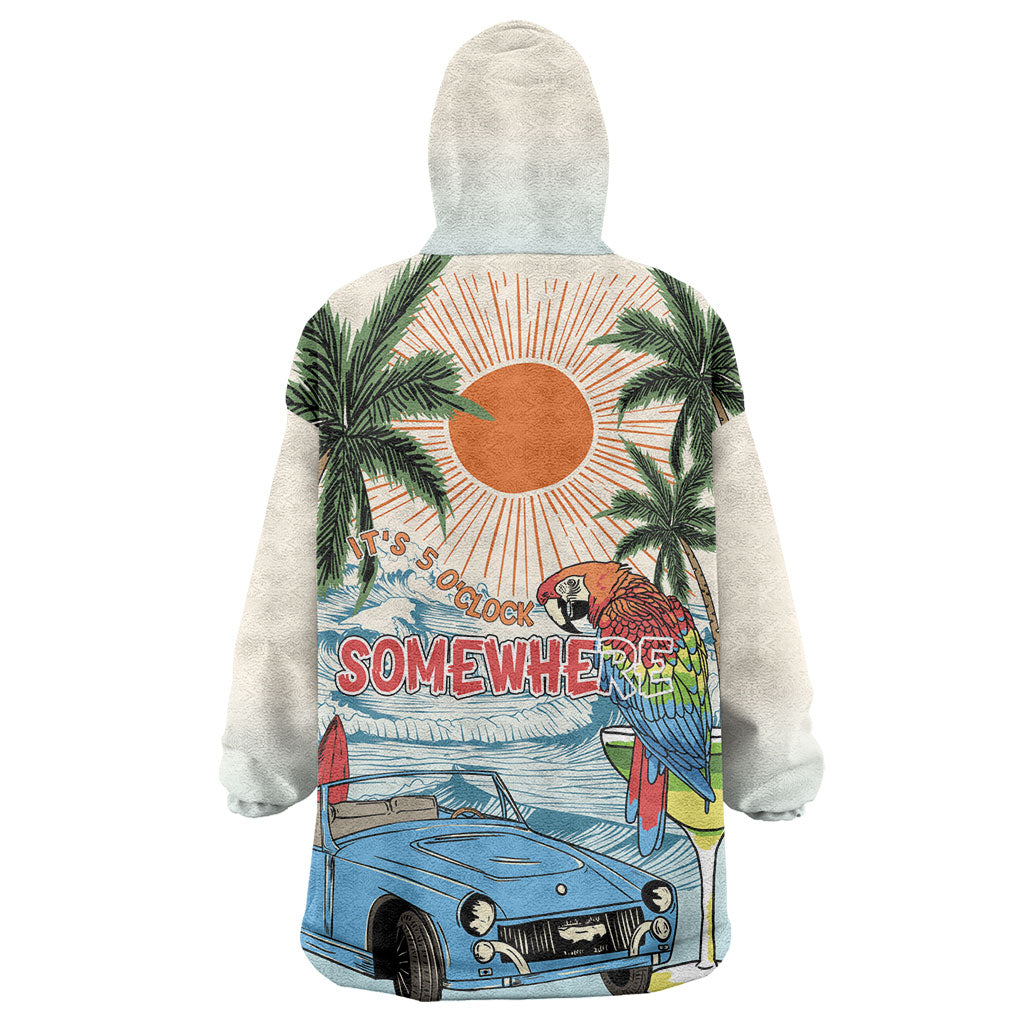 Summer Holiday It's 5 o'clock Somewhere Vintage Hawaii Wearable Blanket Hoodie LT7 - Polynesian Pride