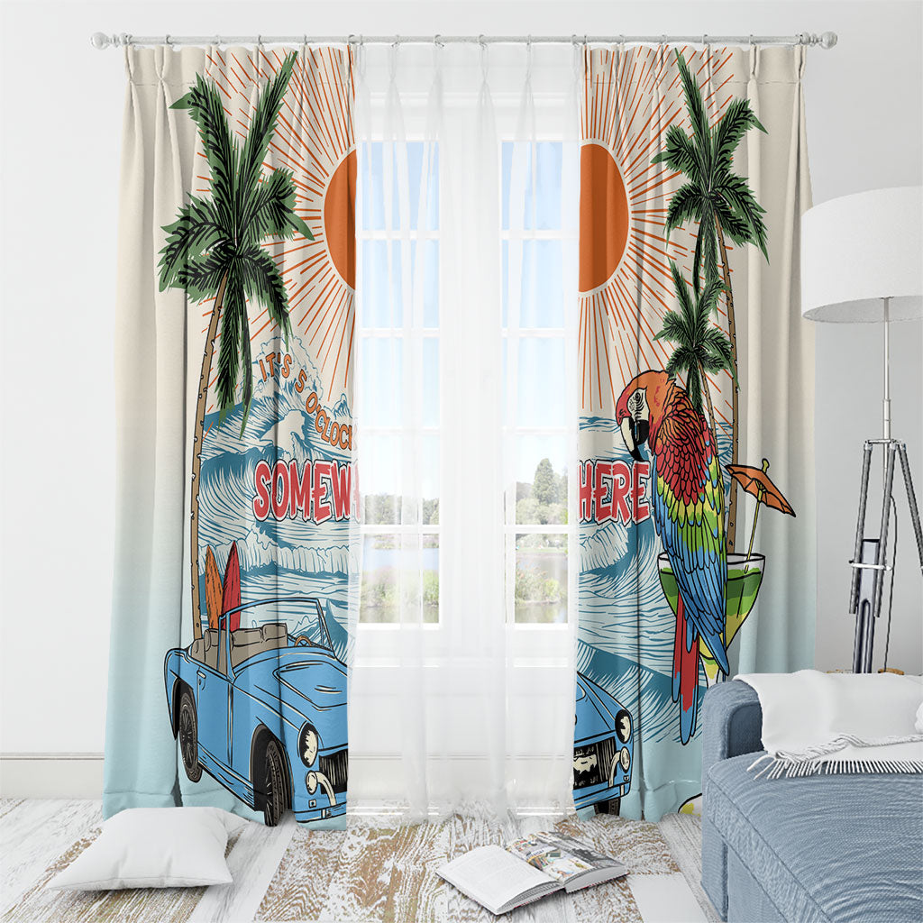 Summer Holiday It's 5 o'clock Somewhere Vintage Hawaii Window Curtain LT7 - Polynesian Pride
