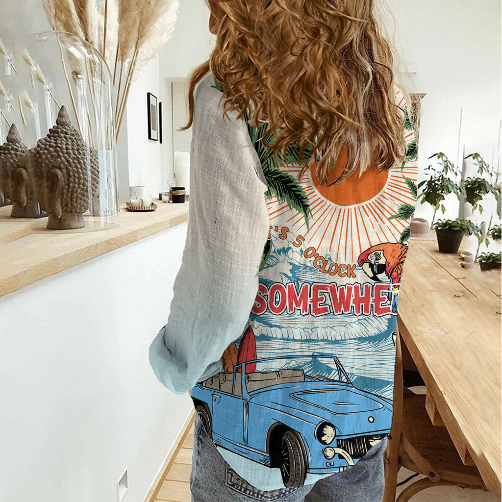 Summer Holiday It's 5 o'clock Somewhere Vintage Hawaii Women Casual Shirt LT7 - Polynesian Pride