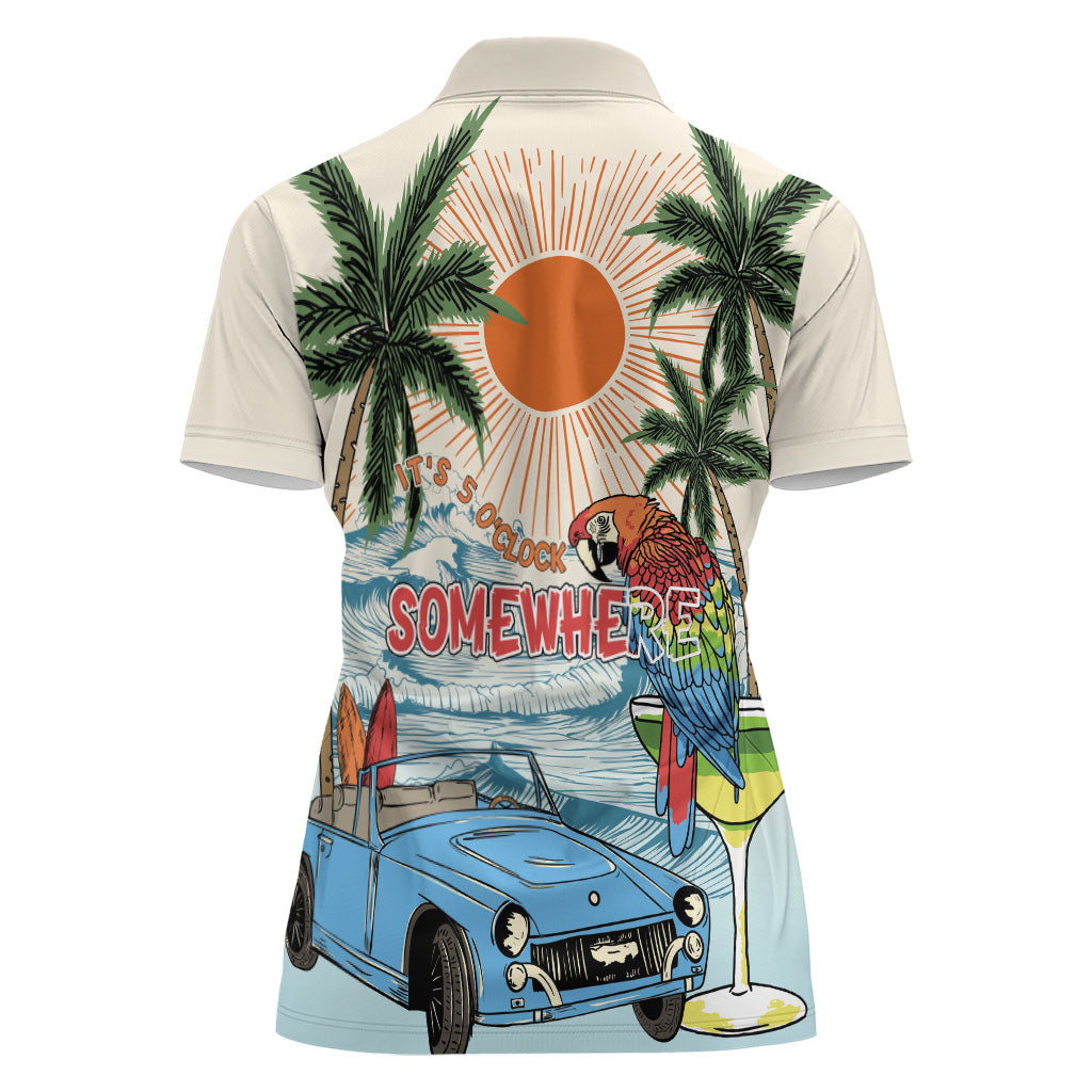 Summer Holiday It's 5 o'clock Somewhere Vintage Hawaii Women Polo Shirt LT7 - Polynesian Pride