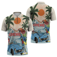 Summer Holiday It's 5 o'clock Somewhere Vintage Hawaii Zipper Polo Shirt LT7 - Polynesian Pride