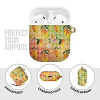 Aloha Hawaii Palaka Print Mango Plumeria AirPods Case Tropical Vibes