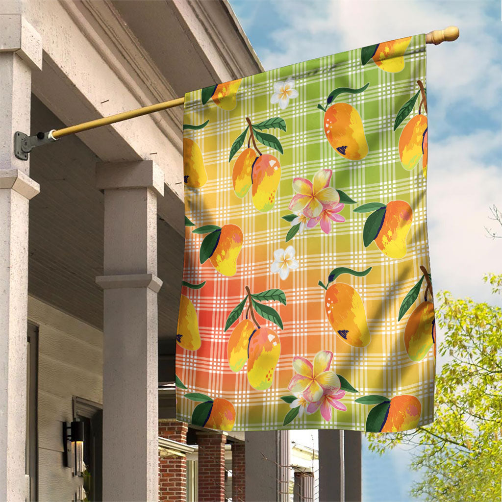 Aloha Hawaii Palaka Print Mango Plumeria Garden Flag Tropical Vibes