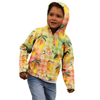 Aloha Hawaii Palaka Print Mango Plumeria Kid Hoodie Tropical Vibes