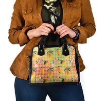 Aloha Hawaii Palaka Print Mango Plumeria Shoulder Handbag Tropical Vibes