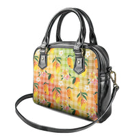 Aloha Hawaii Palaka Print Mango Plumeria Shoulder Handbag Tropical Vibes
