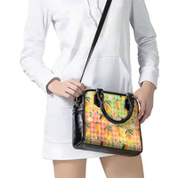 Aloha Hawaii Palaka Print Mango Plumeria Shoulder Handbag Tropical Vibes
