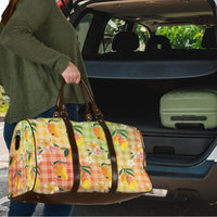 Aloha Hawaii Palaka Print Mango Plumeria Travel Bag Tropical Vibes