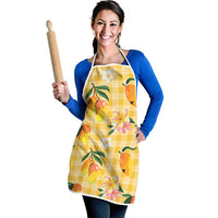 Aloha Hawaii Palaka Print Mango Plumeria Apron Fresh Lemon