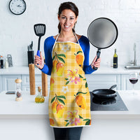 Aloha Hawaii Palaka Print Mango Plumeria Apron Fresh Lemon