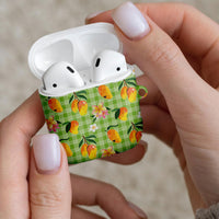 Aloha Hawaii Palaka Print Mango Plumeria AirPods Case Cool Mint